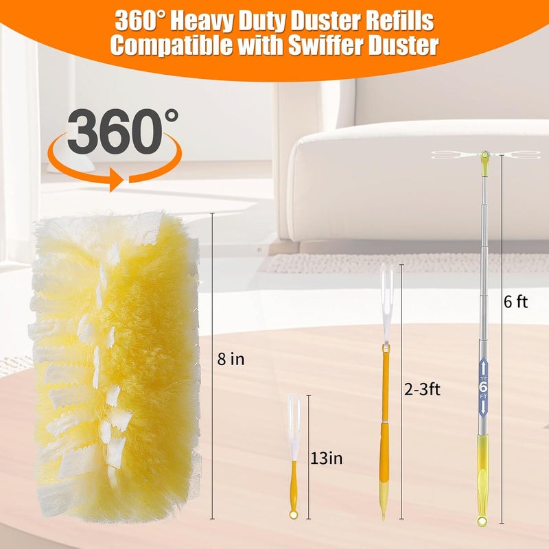 Senowi 50 Count 360° Heavy Duty Duster Refills Compatible with Swiffer, Larger Size-Extra Thick Electrostatic Disposable dusters Refill for Electronics, Furniture, Blinds, Ceiling Fans, Unscented - Image 2